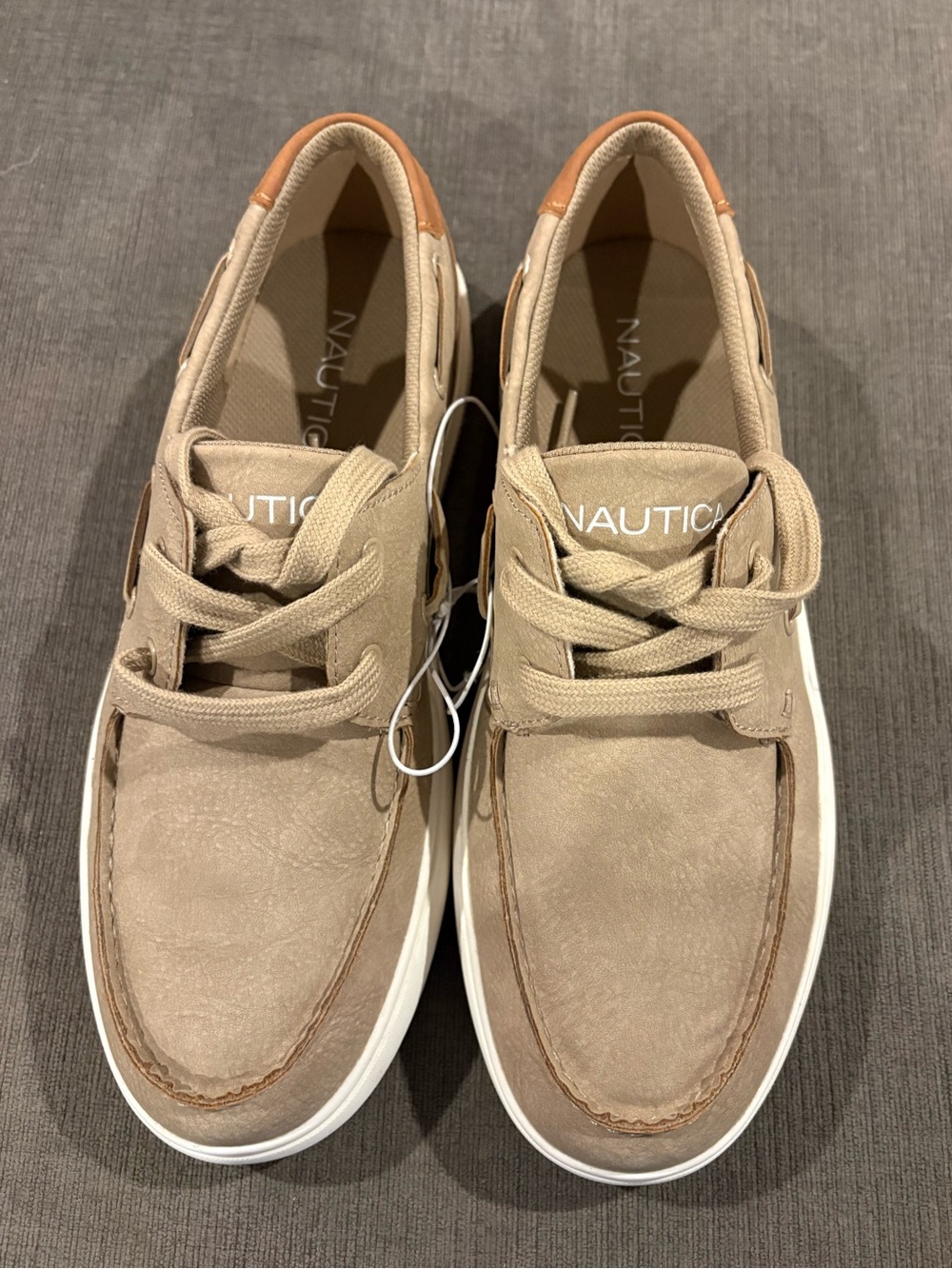 Nautica Women’s Taupe Suede Boat Shoe Sneakers